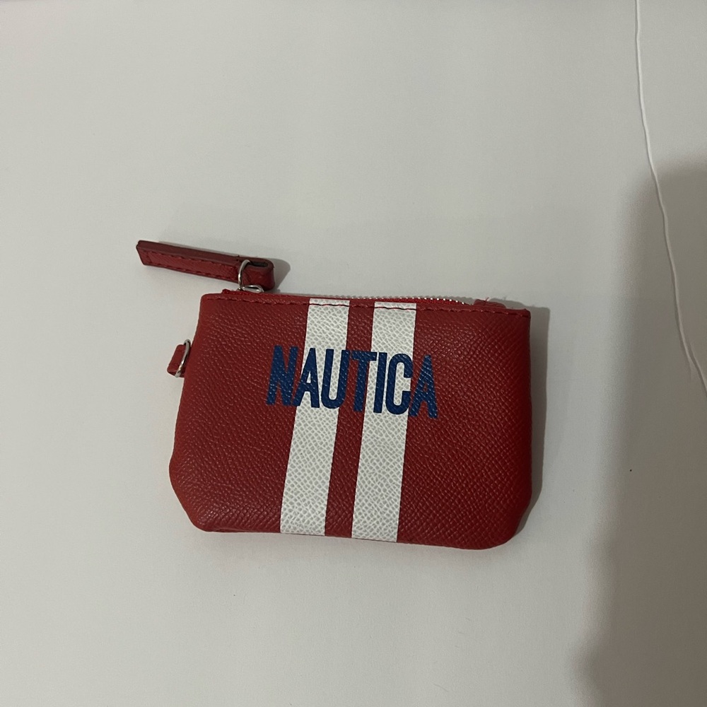 Nautica Red Striped Pouch